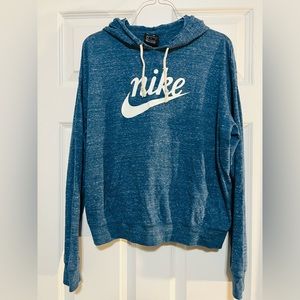 NIKE lightweight hooded sweater size L blue.